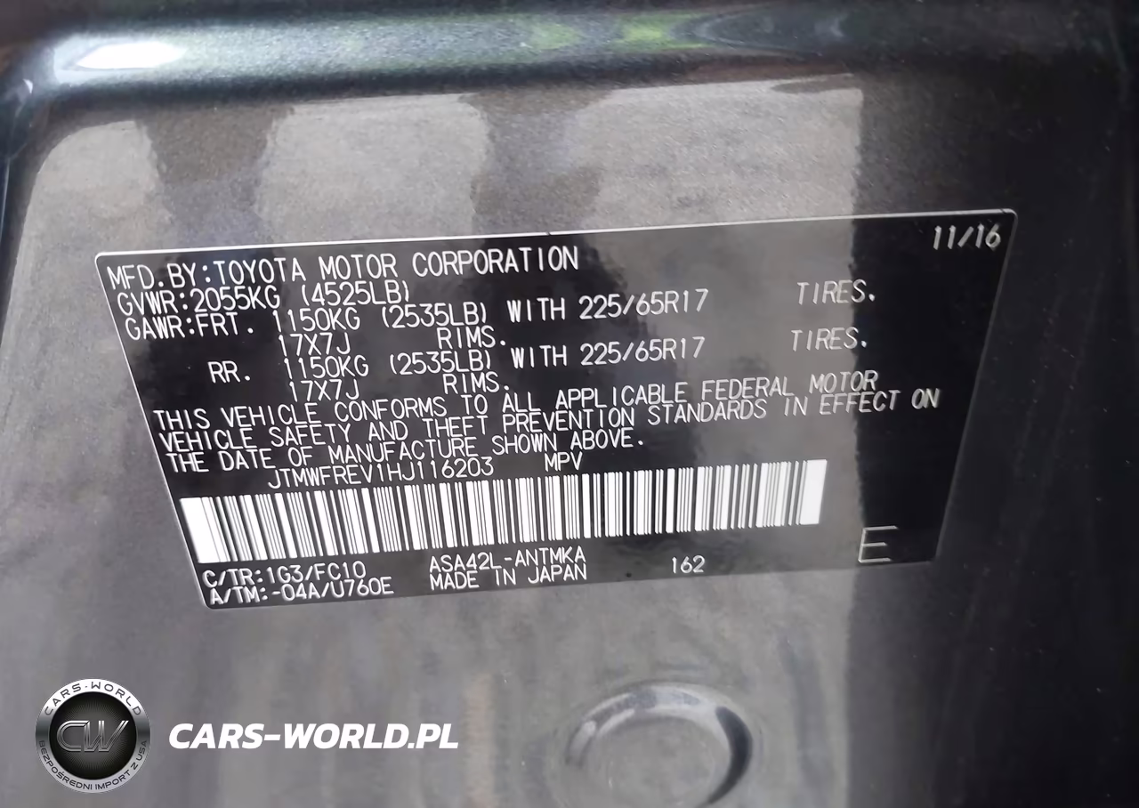 2017 Toyota Rav4 Xle VIN:JTMWFREV1HJ116203 - 9