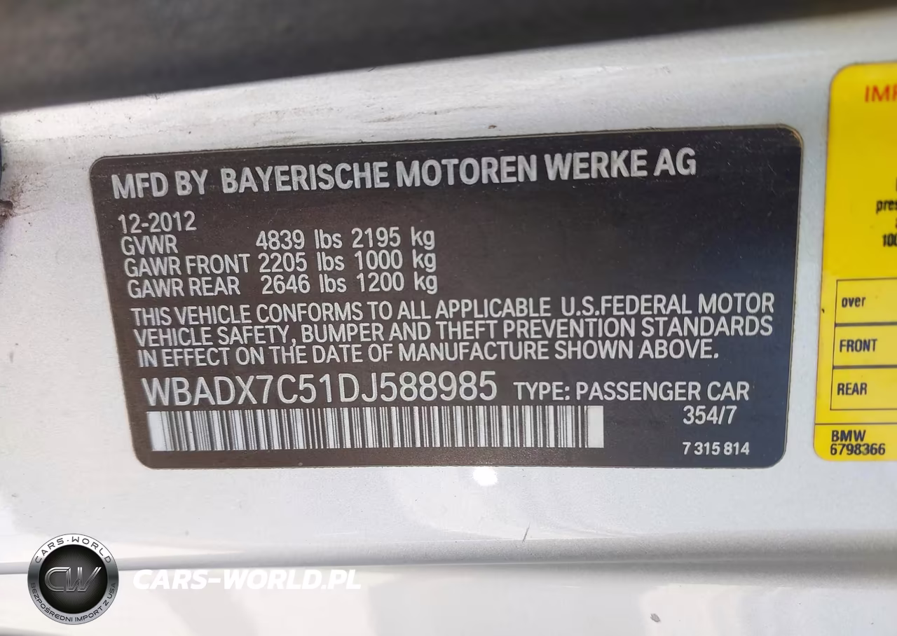 2013 BMW 335I VIN:WBADX7C51DJ588985 - 9