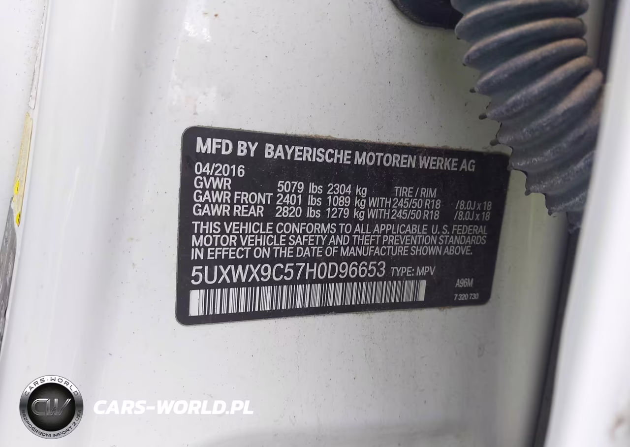 2017 BMW X3 xDrive28I VIN:5UXWX9C57H0D96653 - 9