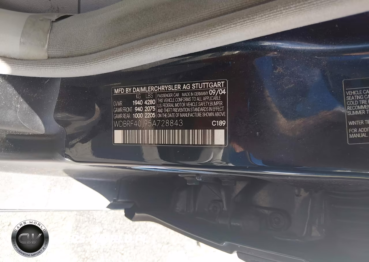 2005 Mercedes-Benz C 230 Kompressor Sport VIN:WDBRF40J95A728843 - 9