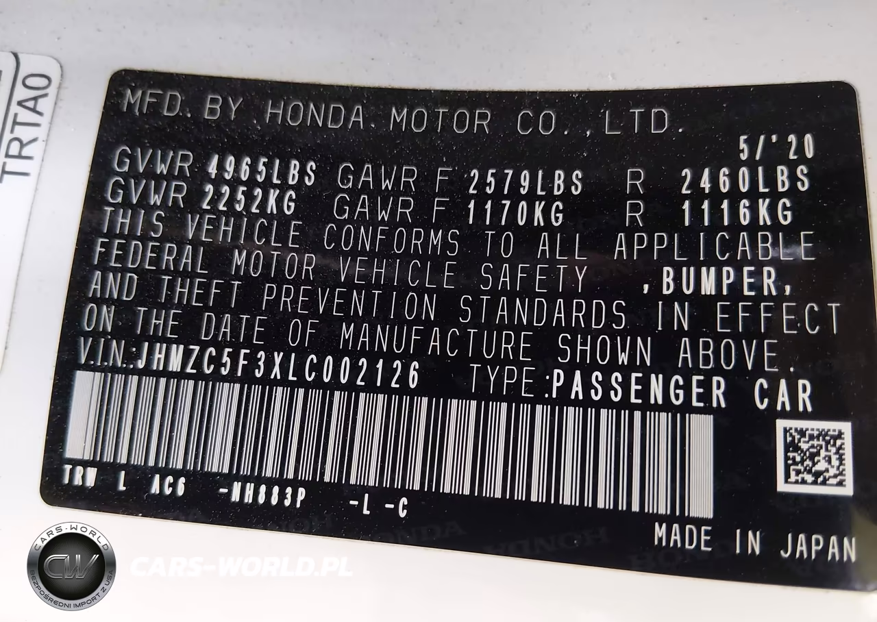 2020 Honda Clarity Plug-In Hybrid Touring VIN:JHMZC5F3XLC002126 - 9