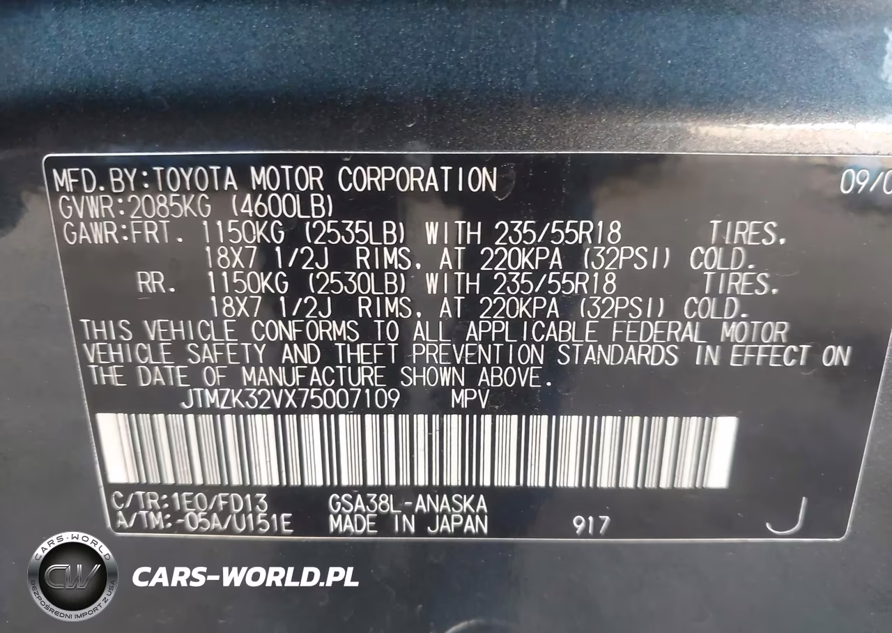 2007 Toyota Rav4 Sport V6 VIN:JTMZK32VX75007109 - 9