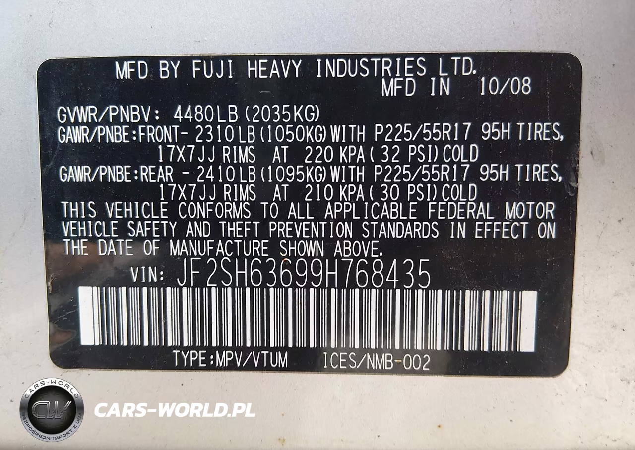2009 Subaru Forester 2.5X VIN:JF2SH63699H768435 - 9