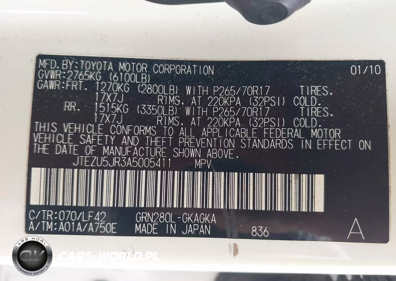 2010 Toyota 4Runner Sr5 V6 VIN:JTEZU5JR3A5005411 - 9