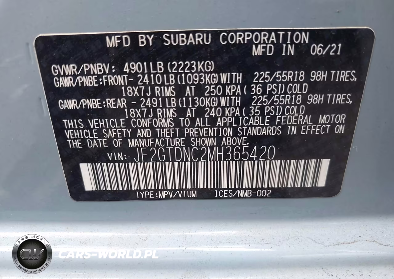 2021 Subaru Crosstrek Hybrid VIN:JF2GTDNC2MH365420 - 9