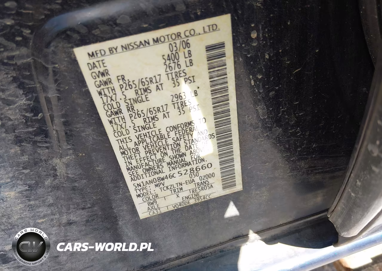 2006 Nissan Xterra Se VIN:5N1AN08W46C528660 - 9