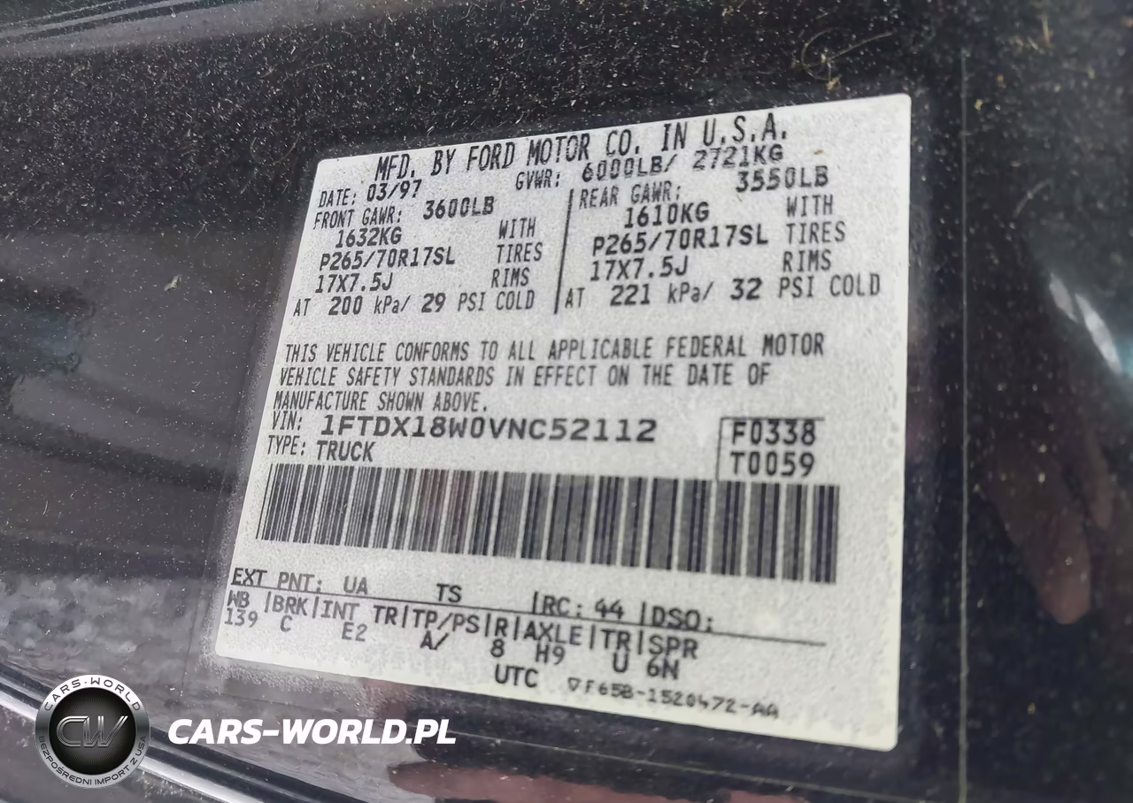 1997 Ford F-150 Lariat-Xl-Xlt VIN:1FTDX18W0VNC52112 - 9