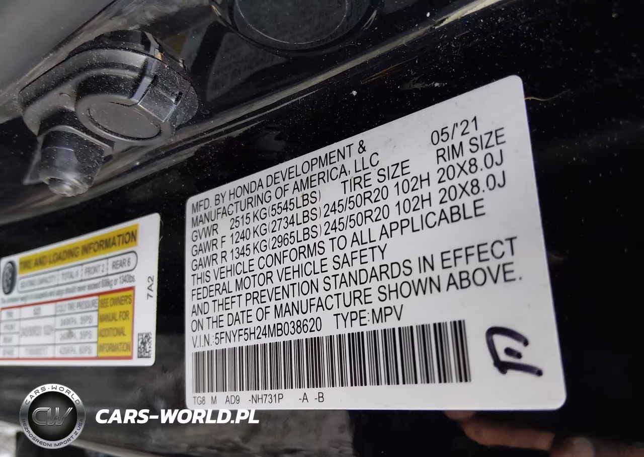 2021 Honda Pilot 2Wd Special Edition VIN:5FNYF5H24MB038620 - 9