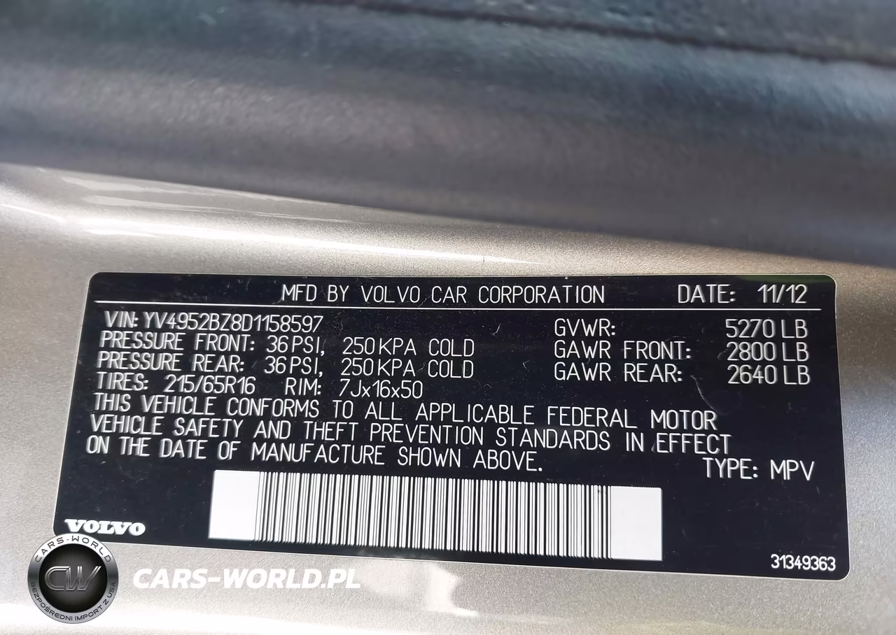 2013 Volvo Xc70 3.2 Premier VIN:YV4952BZ8D1158597 - 9