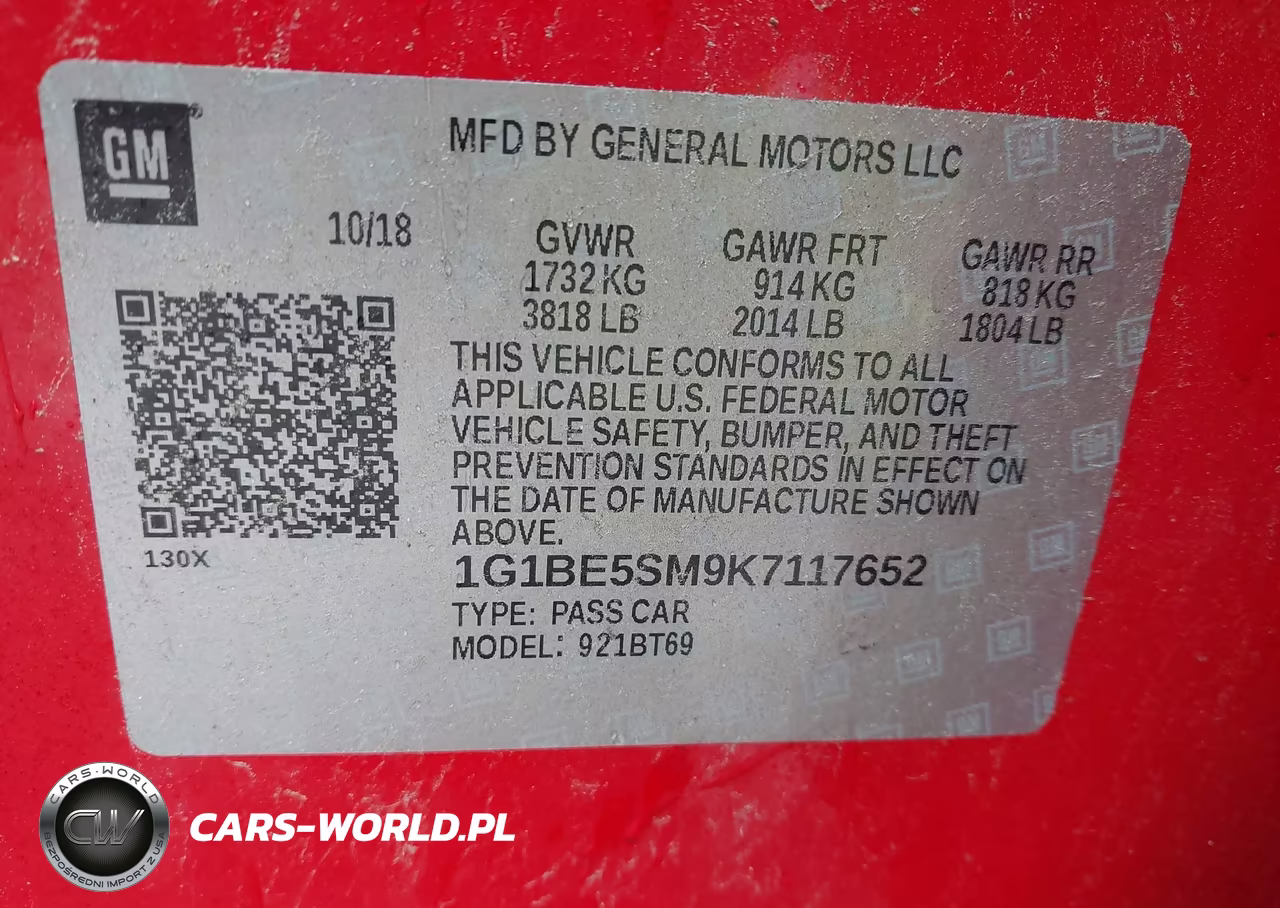 2019 Chevrolet Cruze Lt VIN:1G1BE5SM9K7117652 - 9