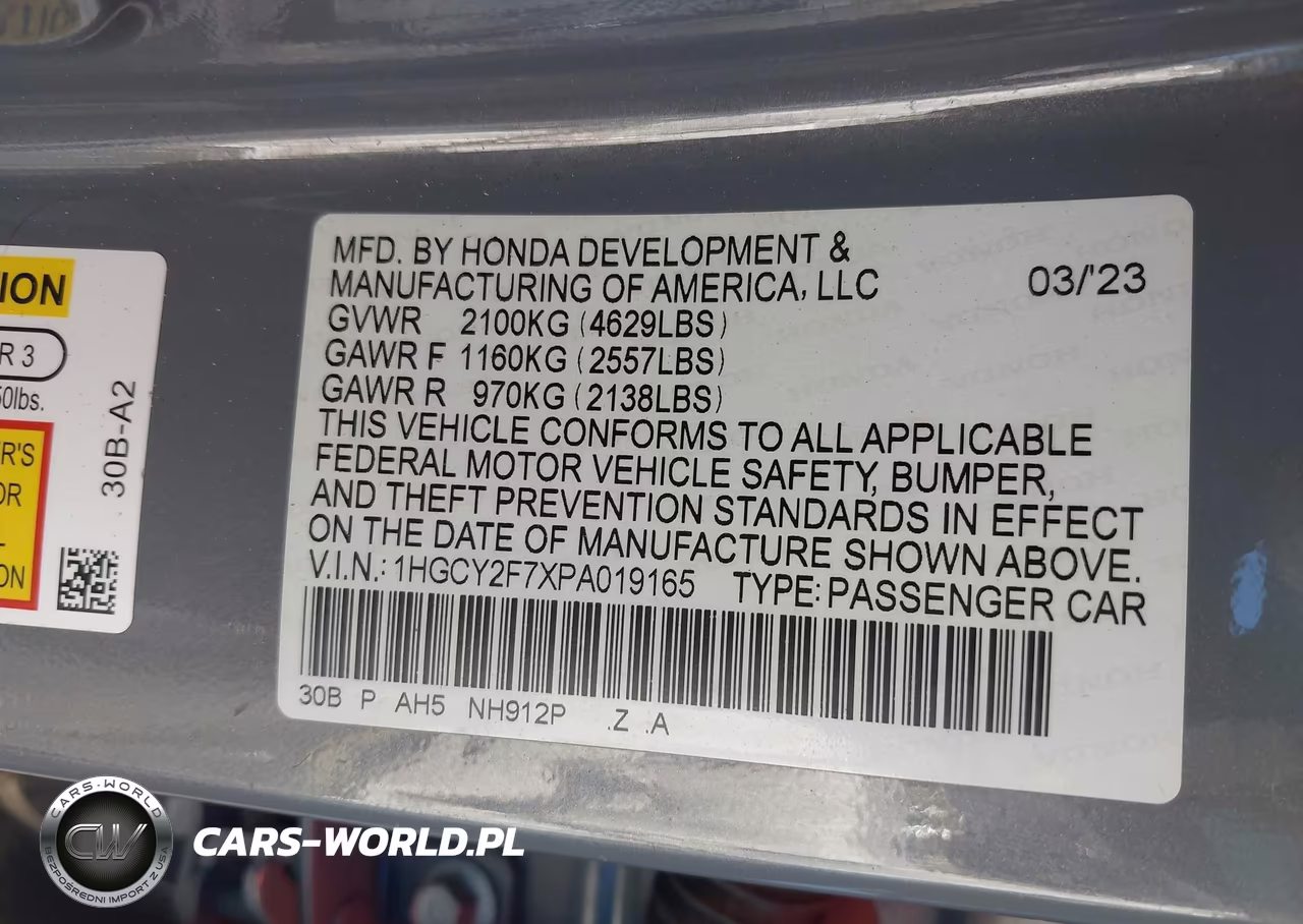 2023 Honda Accord Hybrid Sport-L VIN:1HGCY2F7XPA019165 - 9