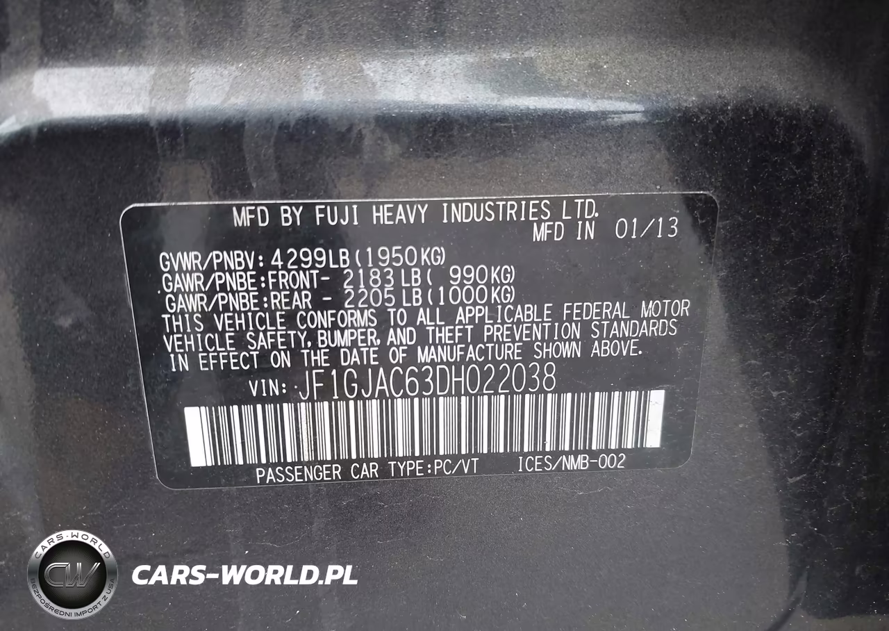 2013 Subaru Impreza 2.0I Premium VIN:JF1GJAC63DH022038 - 9