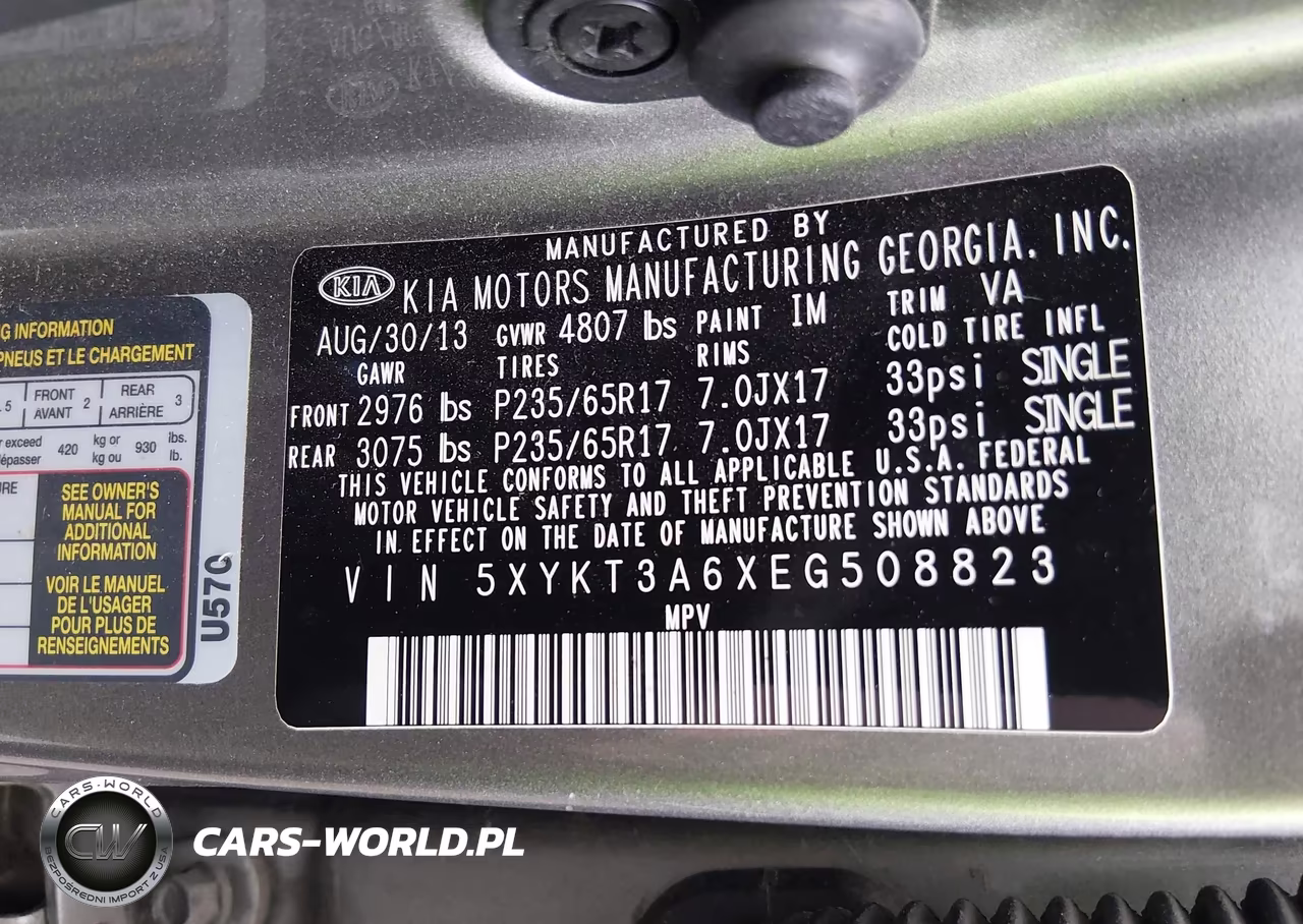 2014 Kia Sorento Lx VIN:5XYKT3A6XEG508823 - 9