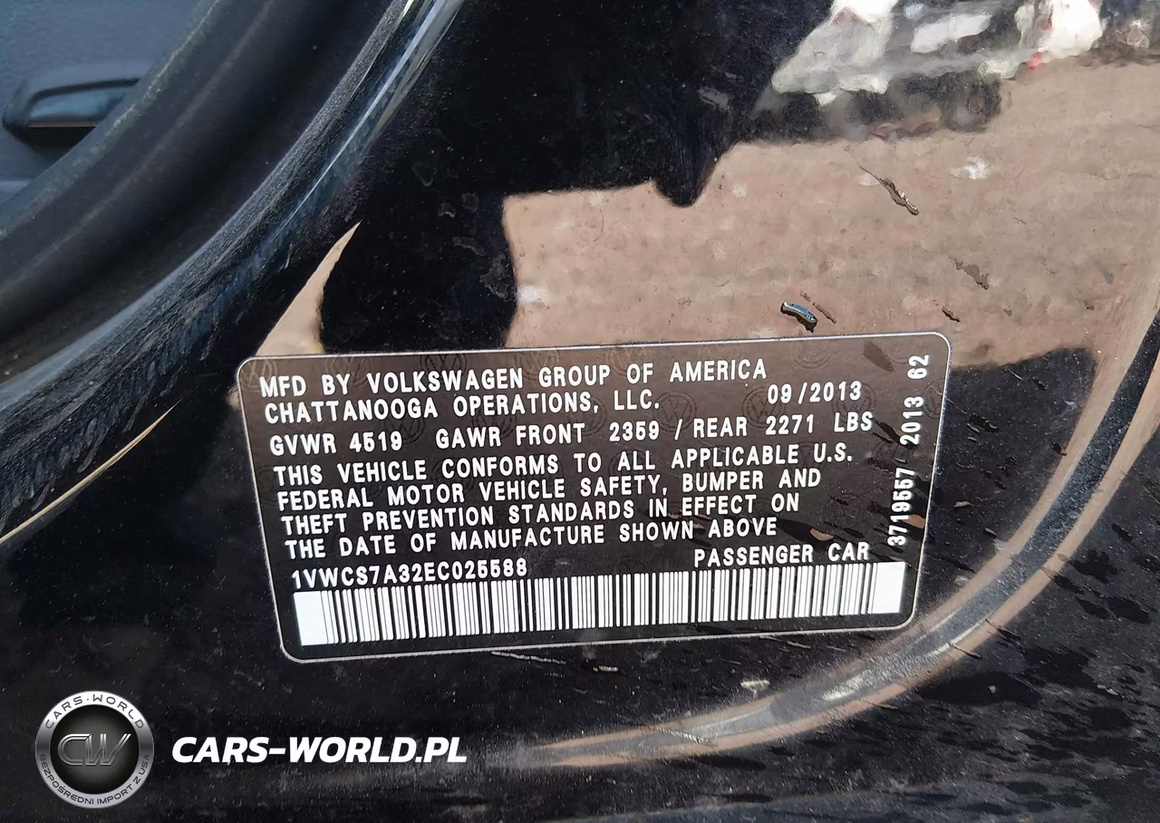 2014 Volkswagen Passat 1.8T Sel Premium VIN:1VWCS7A32EC025588 - 9