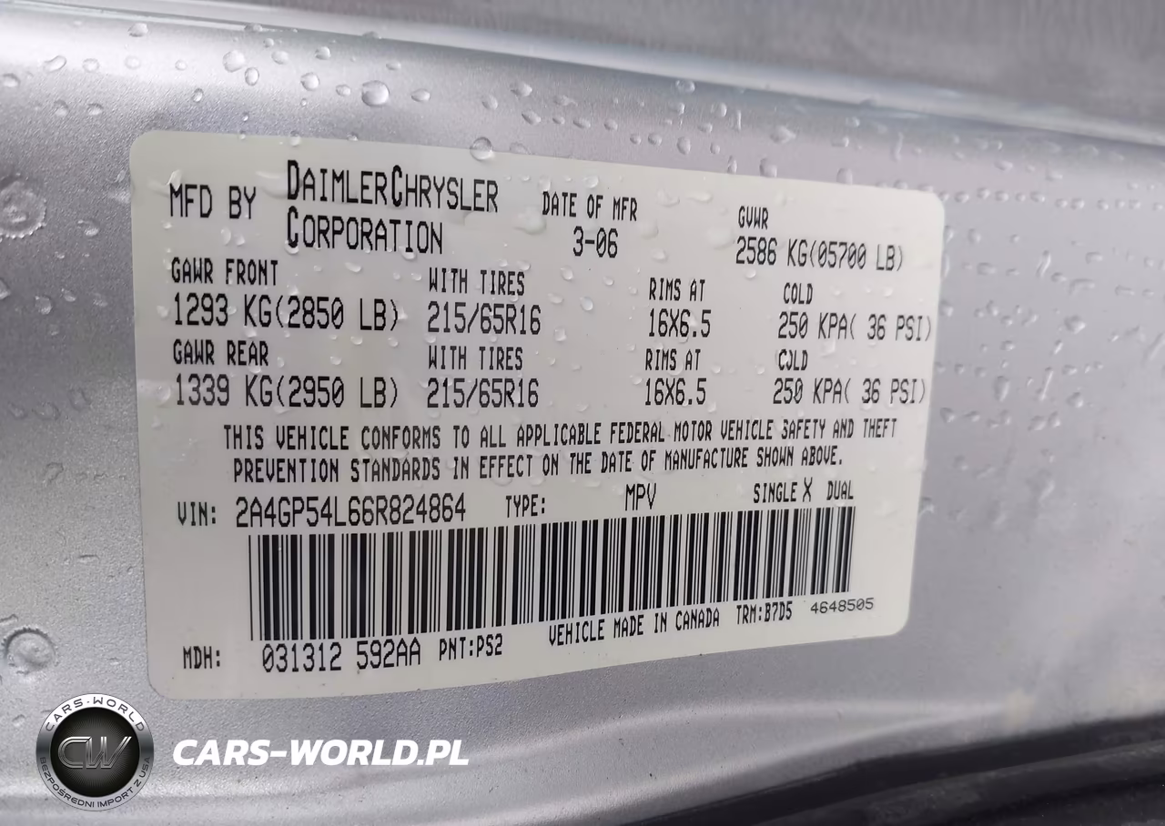 2006 Chrysler Town & Country Touring VIN:2A4GP54L66R824864 - 9