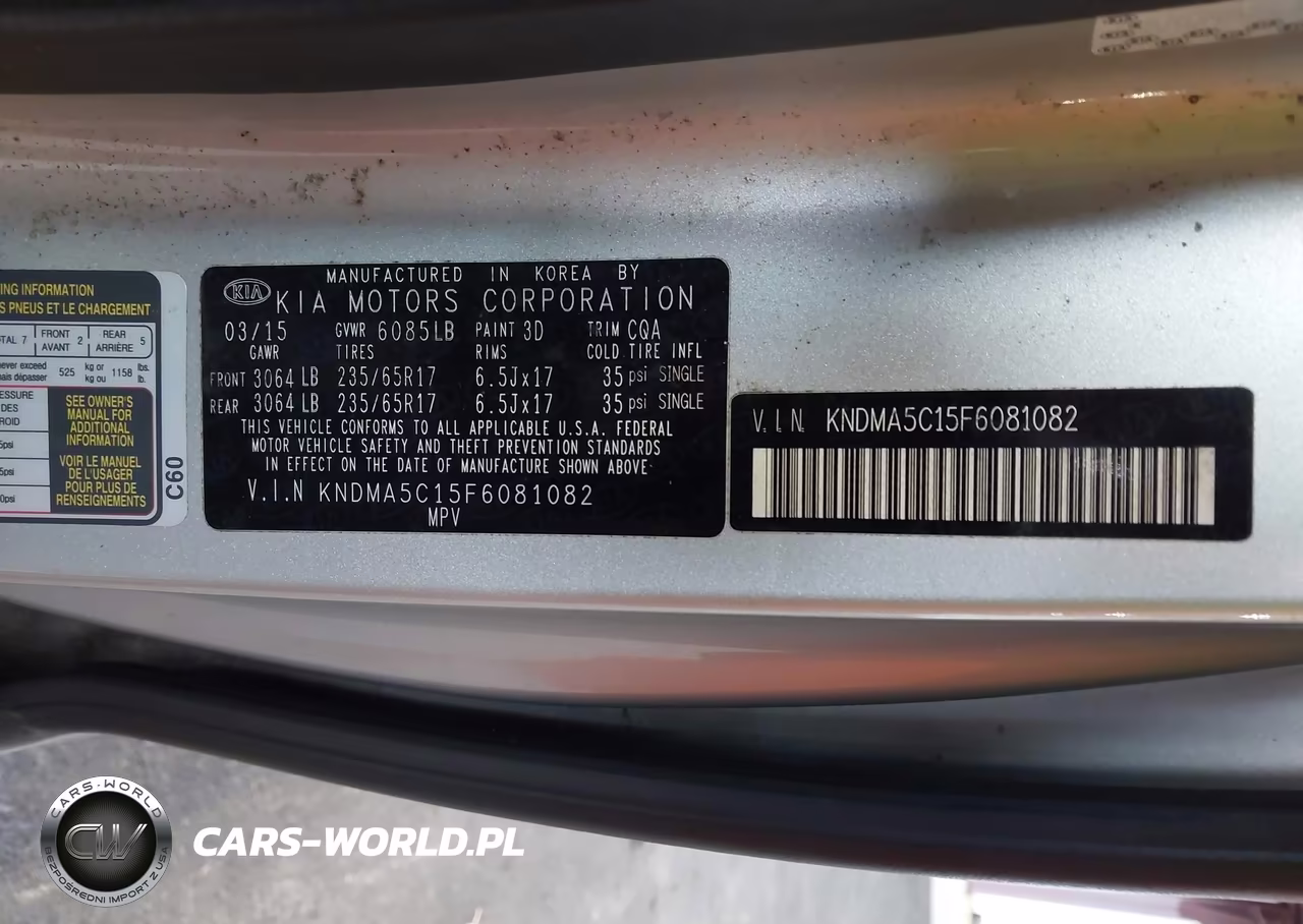 2015 Kia Sedona L VIN:KNDMA5C15F6081082 - 9
