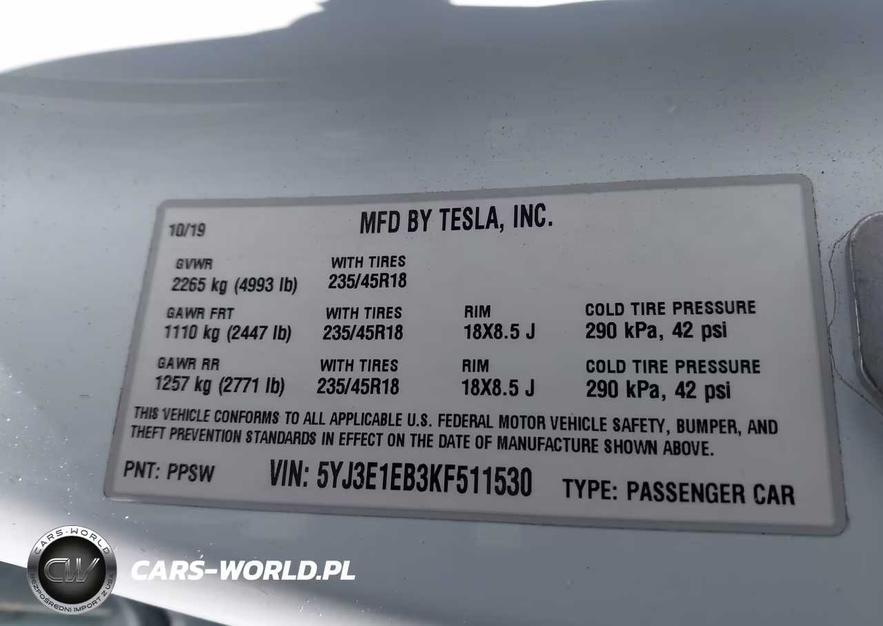 2019 Tesla Model 3 Long Range-Performance VIN:5YJ3E1EB3KF511530 - 9