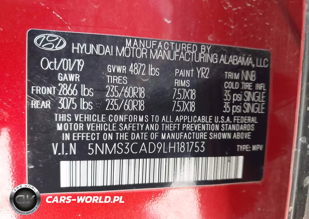 2020 Hyundai Santa Fe Sel VIN:5NMS3CAD9LH181753 - 9