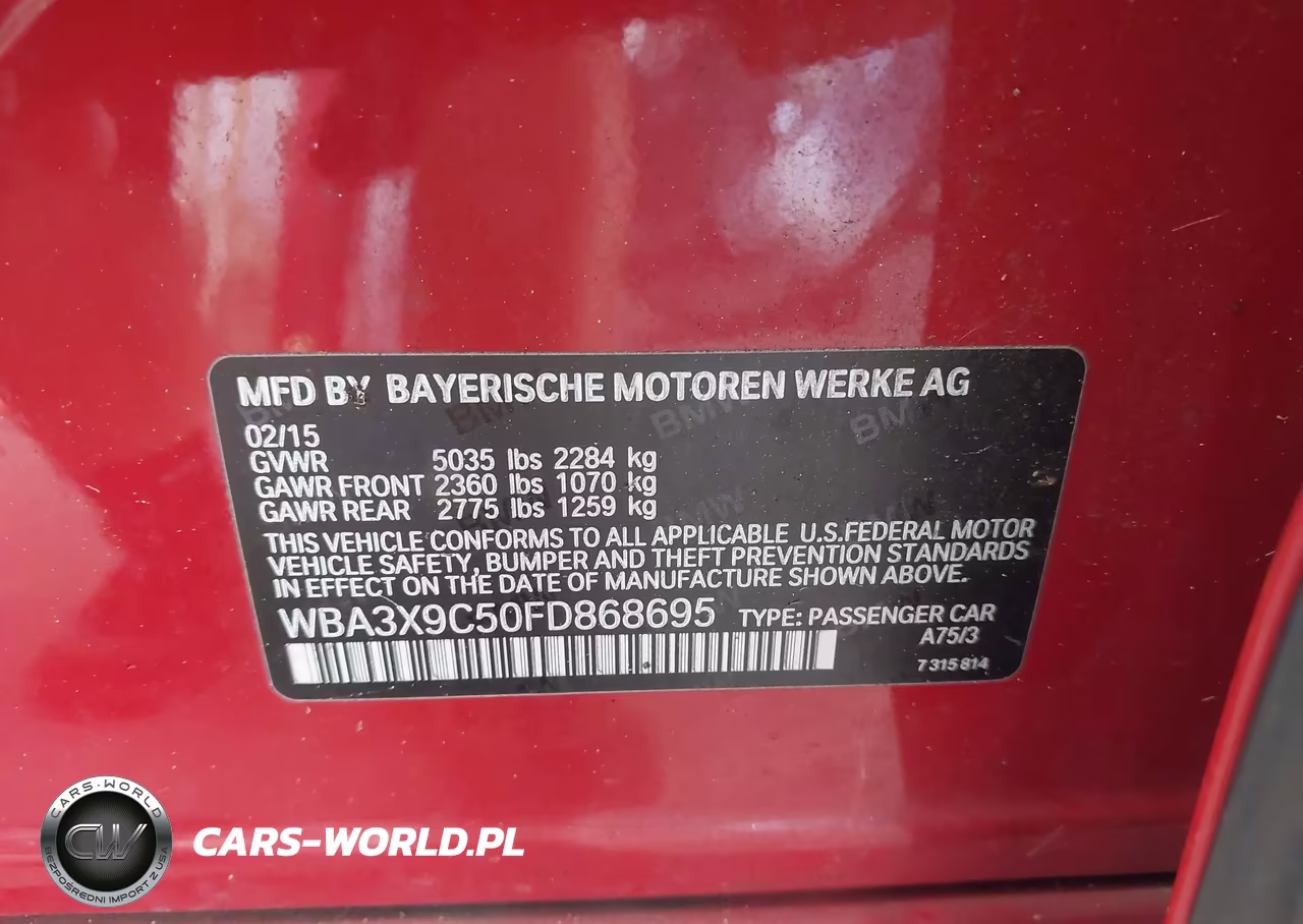 2015 BMW 335I Gran Turismo xDrive VIN:WBA3X9C50FD868695 - 9