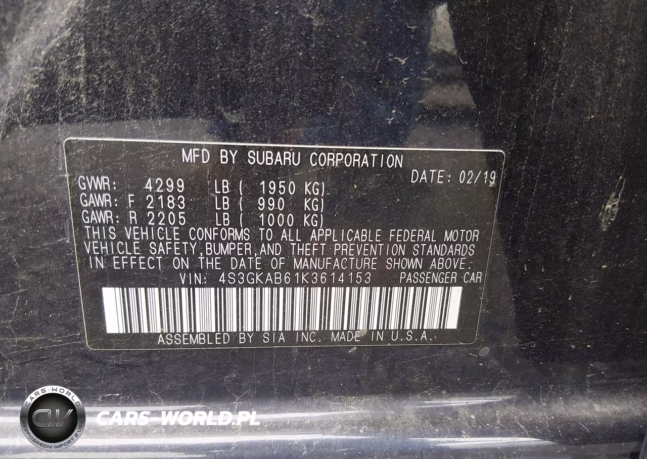2019 Subaru Impreza 2.0I VIN:4S3GKAB61K3614153 - 9