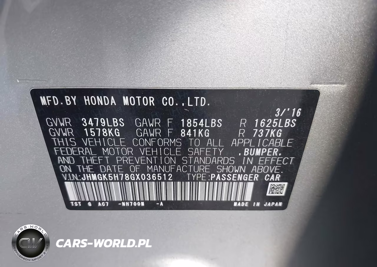 2016 Honda Fit Ex VIN:JHMGK5H78GX036512 - 9