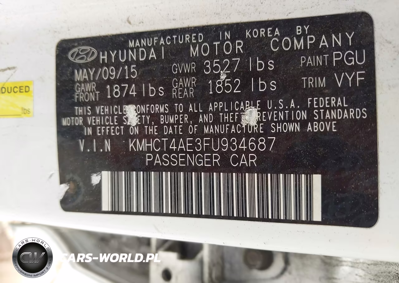 2015 Hyundai Accent Gls VIN:KMHCT4AE3FU934687 - 9