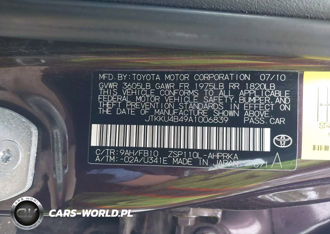 2010 Scion Xd VIN:JTKKU4B49A1006839 - 9