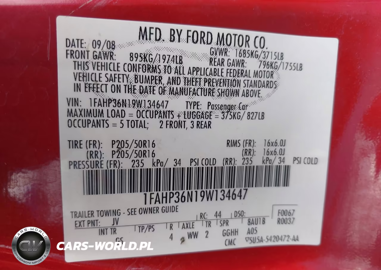 2009 Ford Focus Ses VIN:1FAHP36N19W134647 - 9