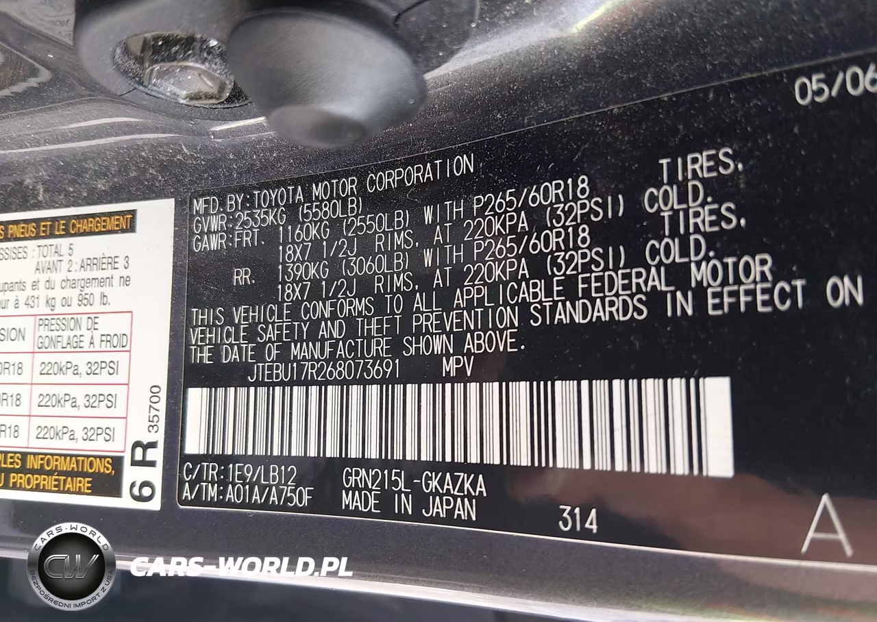 2006 Toyota 4Runner Limited V6 VIN:JTEBU17R268073691 - 9