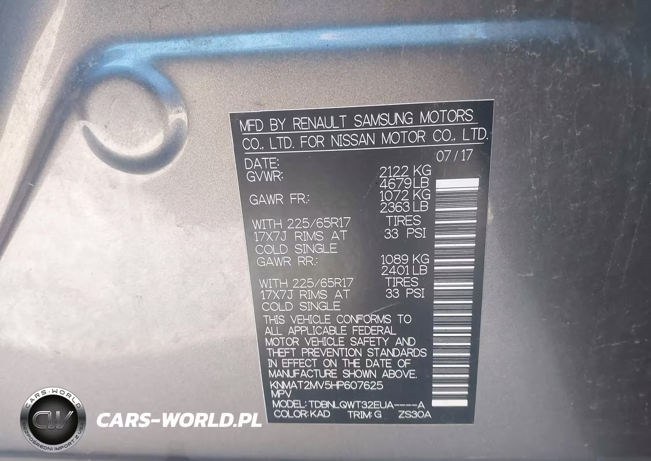 2017 Nissan Rogue Sv VIN:KNMAT2MV5HP607625 - 9