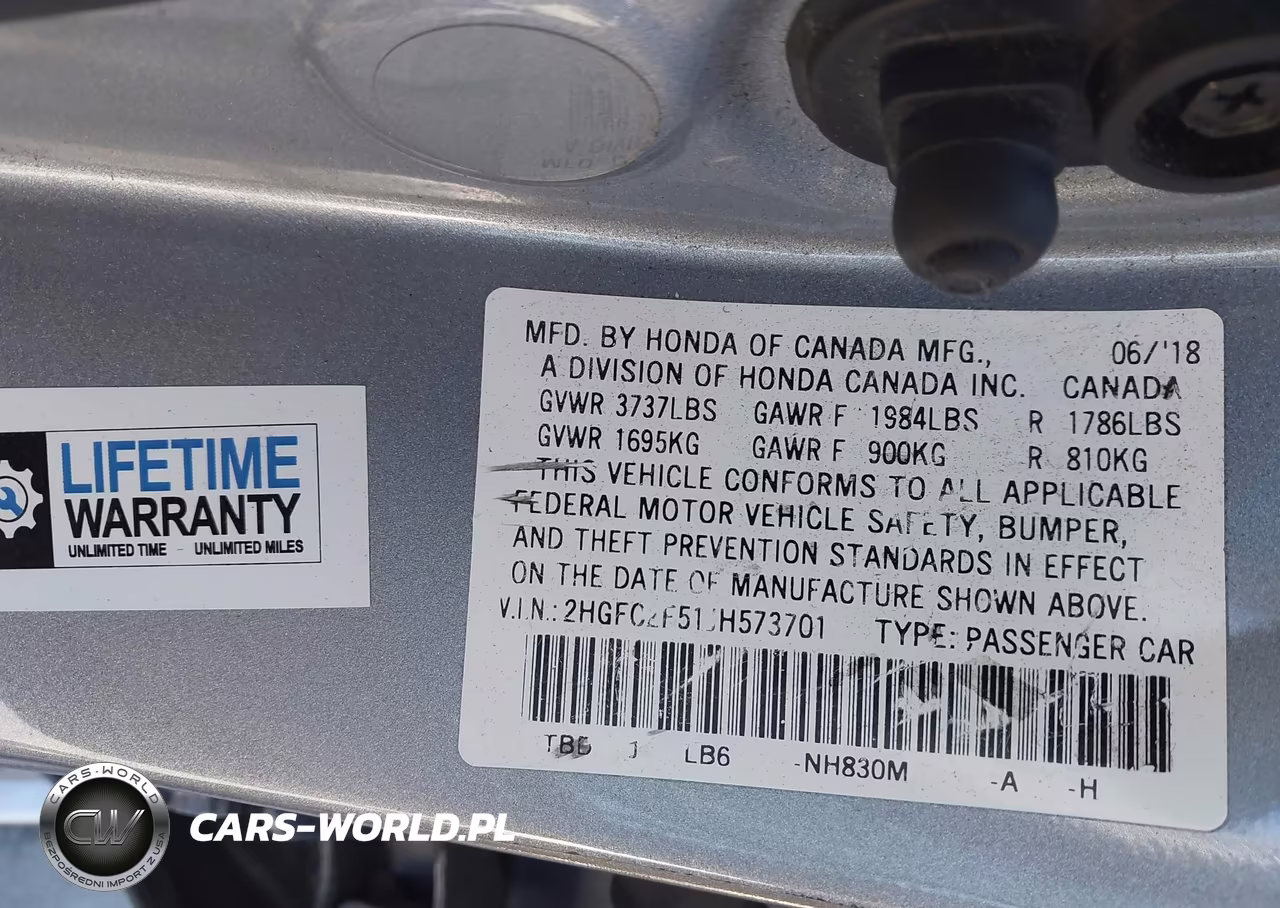 2018 Honda Civic Lx VIN:2HGFC2F51JH573701 - 9
