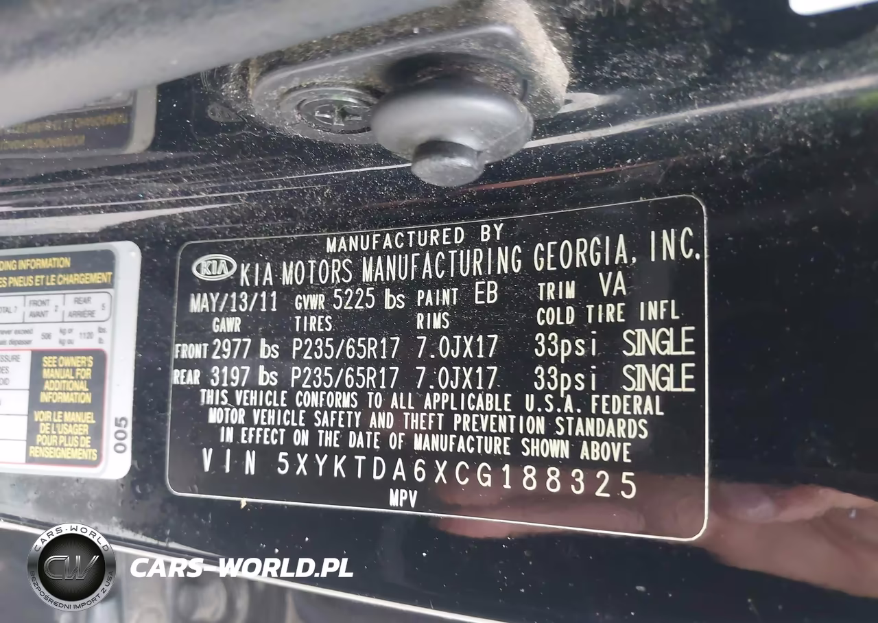 2012 Kia Sorento Lx VIN:5XYKTDA6XCG188325 - 9