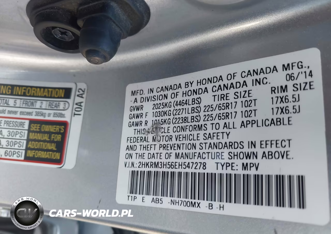 2014 Honda Cr-V Ex VIN:2HKRM3H56EH547278 - 9