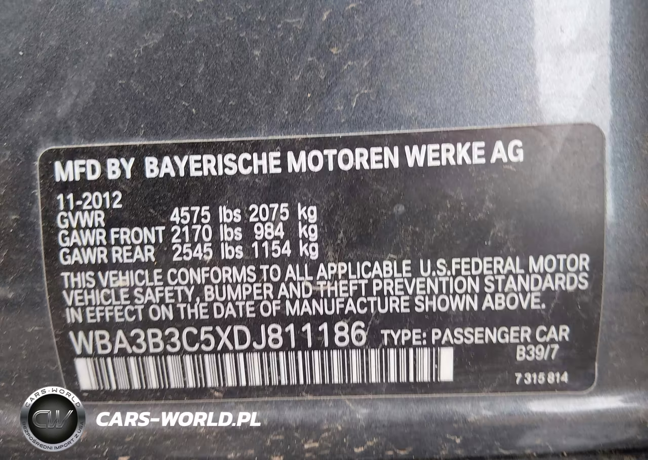 2013 BMW 328I xDrive VIN:WBA3B3C5XDJ811186 - 9
