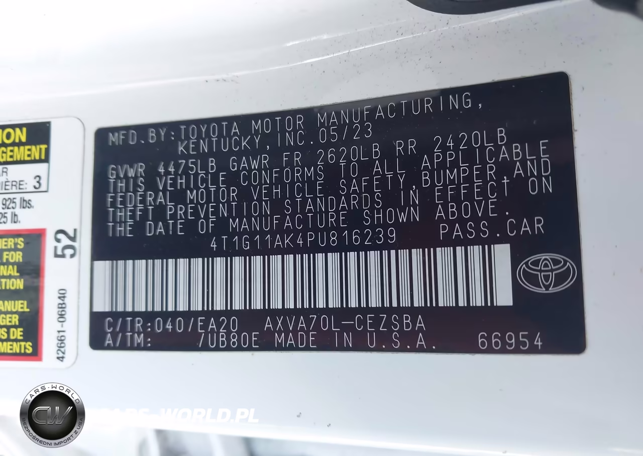2023 Toyota Camry Se VIN:4T1G11AK4PU816239 - 9