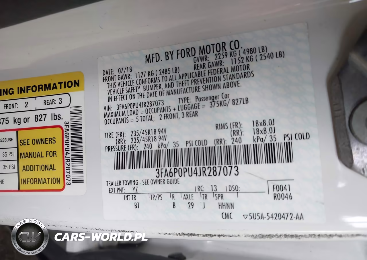 2018 Ford Fusion Energi Se Luxury VIN:3FA6P0PU4JR287073 - 9