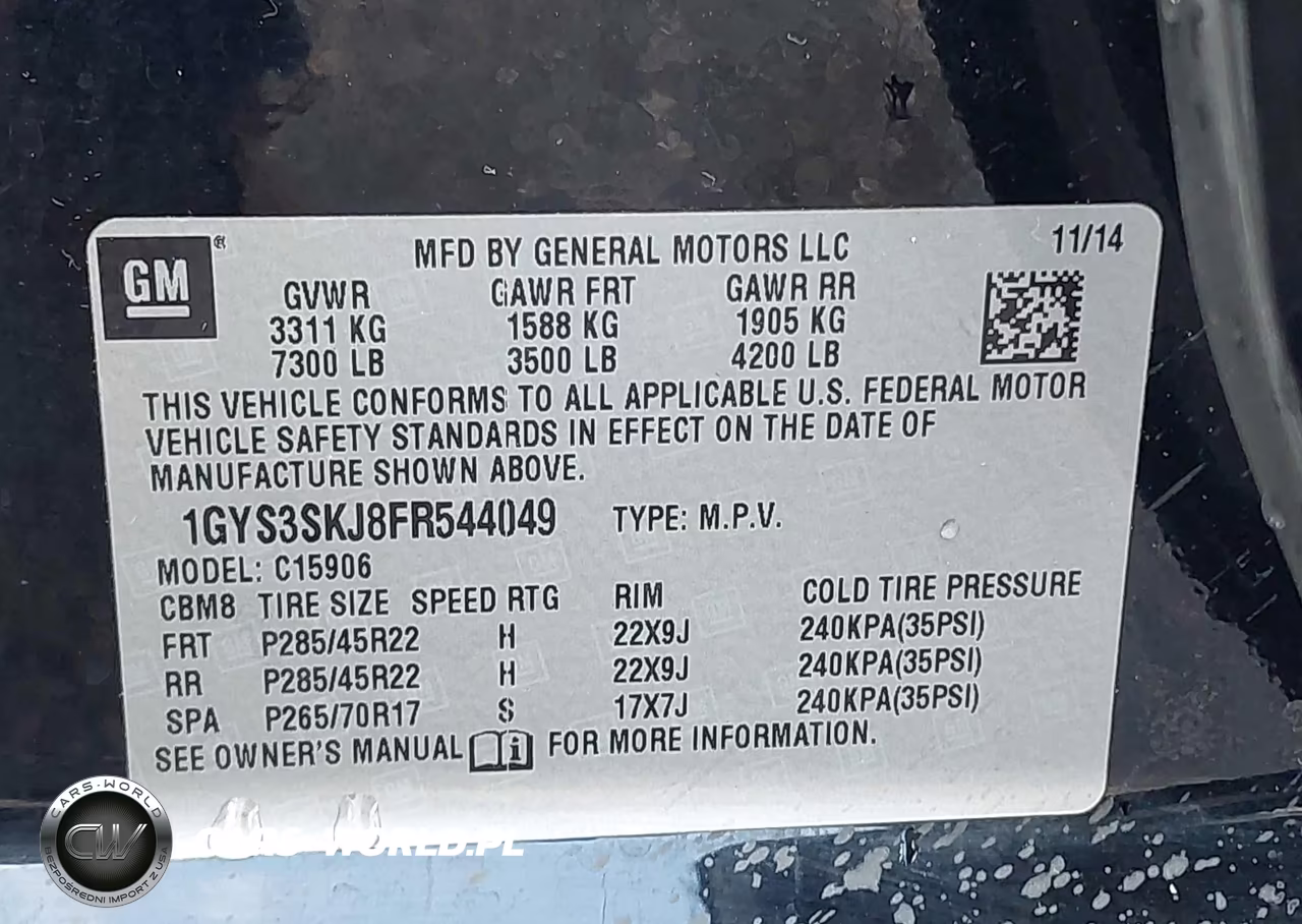 2015 Cadillac Escalade Esv Luxury VIN:1GYS3SKJ8FR544049 - 9