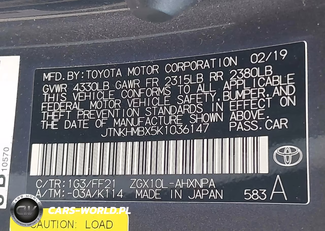 2019 Toyota C-Hr Xle VIN:JTNKHMBX5K1036147 - 9