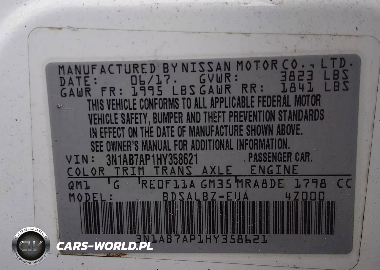 2017 Nissan Sentra S VIN:3N1AB7AP1HY358621 - 9
