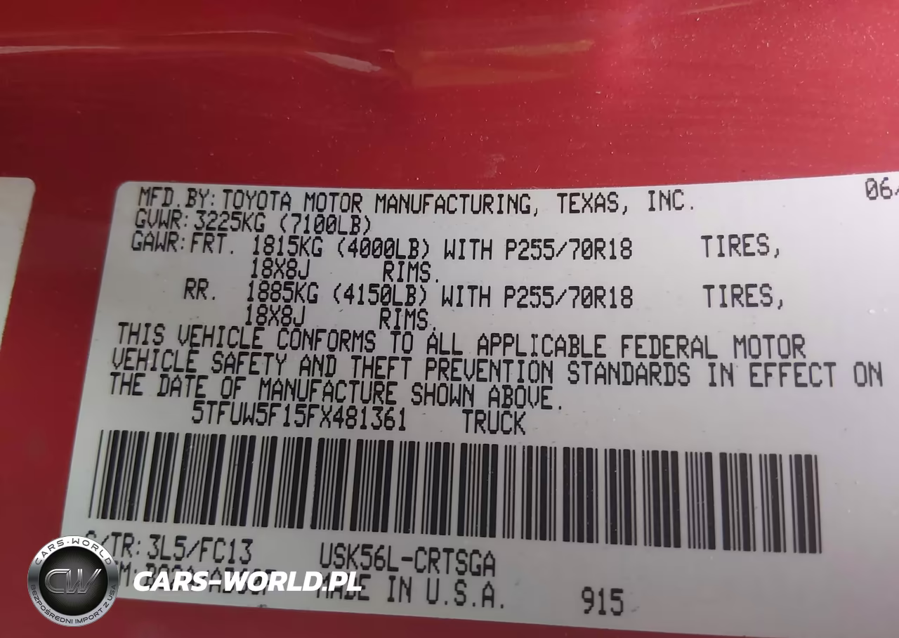 2015 Toyota Tundra Sr5 5.7L V8 VIN:5TFUW5F15FX481361 - 9
