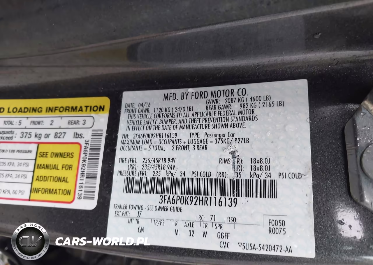 2017 Ford Fusion Platinum-Titanium VIN:3FA6P0K92HR116139 - 9