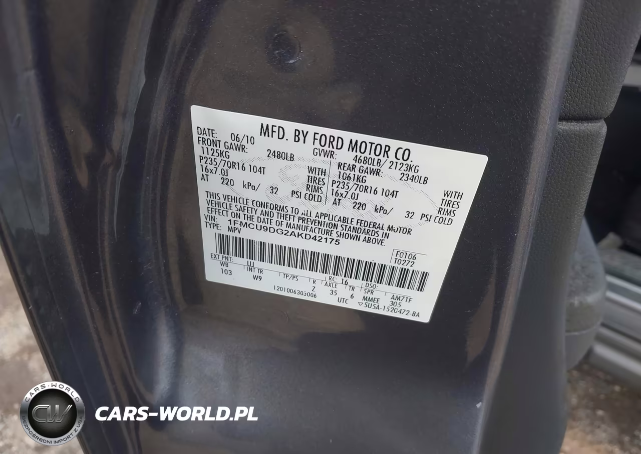 2010 Ford Escape Xlt VIN:1FMCU9DG2AKD42175 - 9