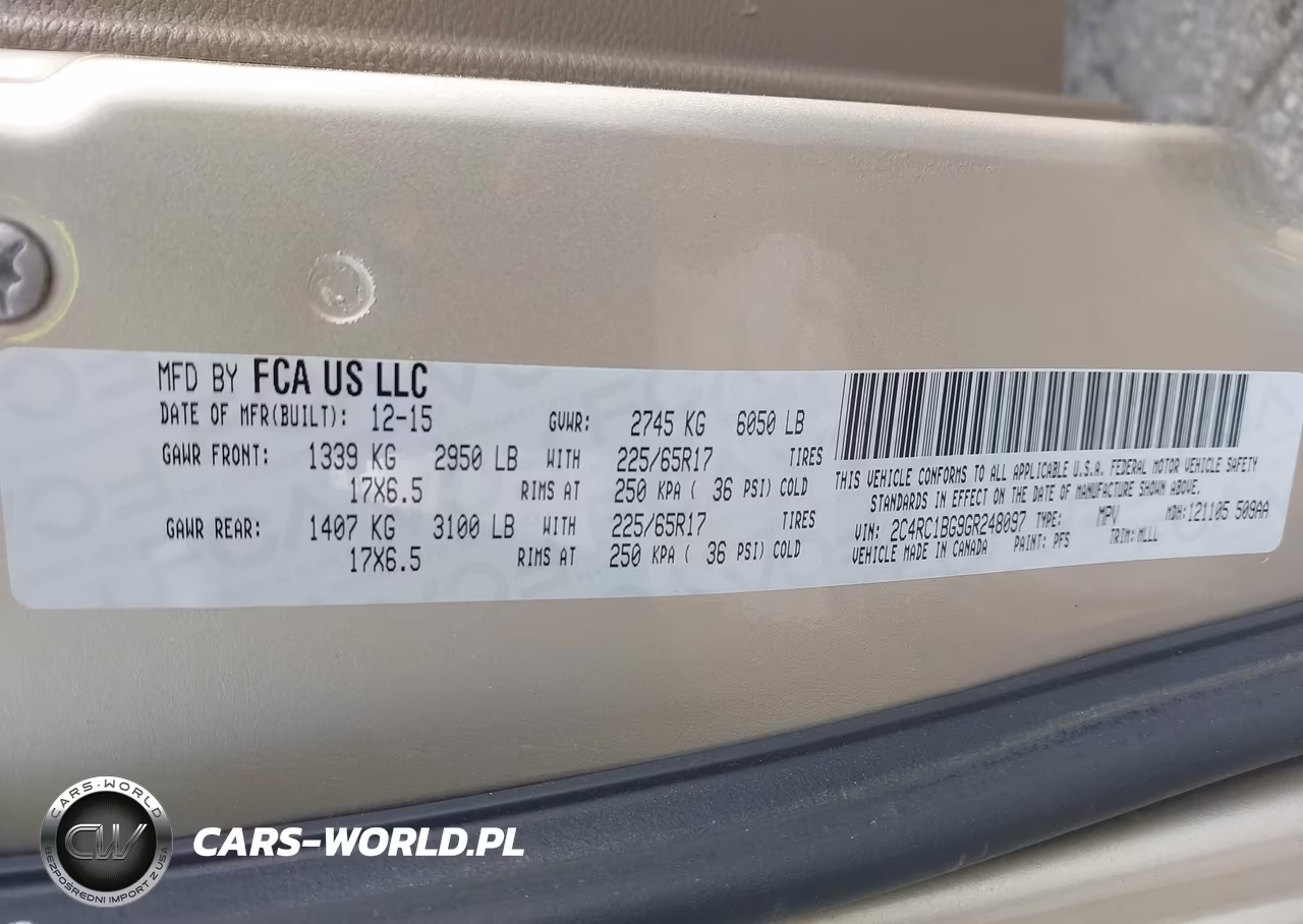 2016 Chrysler Town & Country Touring VIN:2C4RC1BG9GR248097 - 9