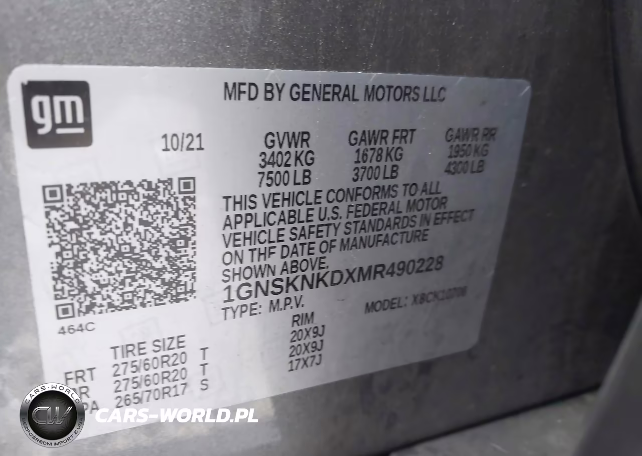 2021 Chevrolet Tahoe Lt VIN:1GNSKNKDXMR490228 - 9