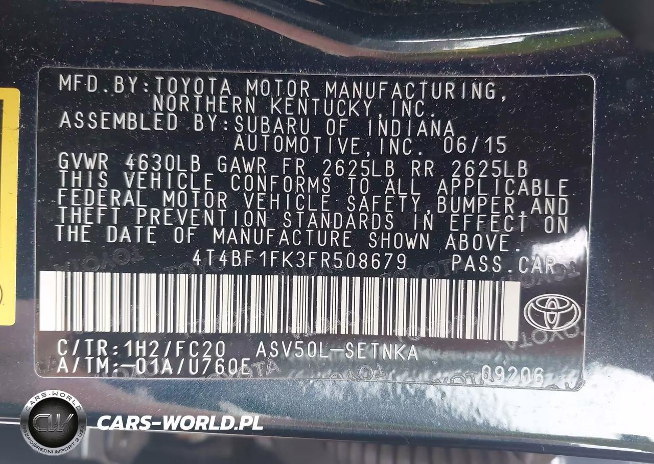 2015 Toyota Camry Le VIN:4T4BF1FK3FR508679 - 9