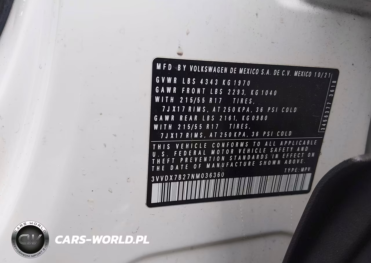 2022 Volkswagen Taos S VIN:3VVDX7B27NM036360 - 9