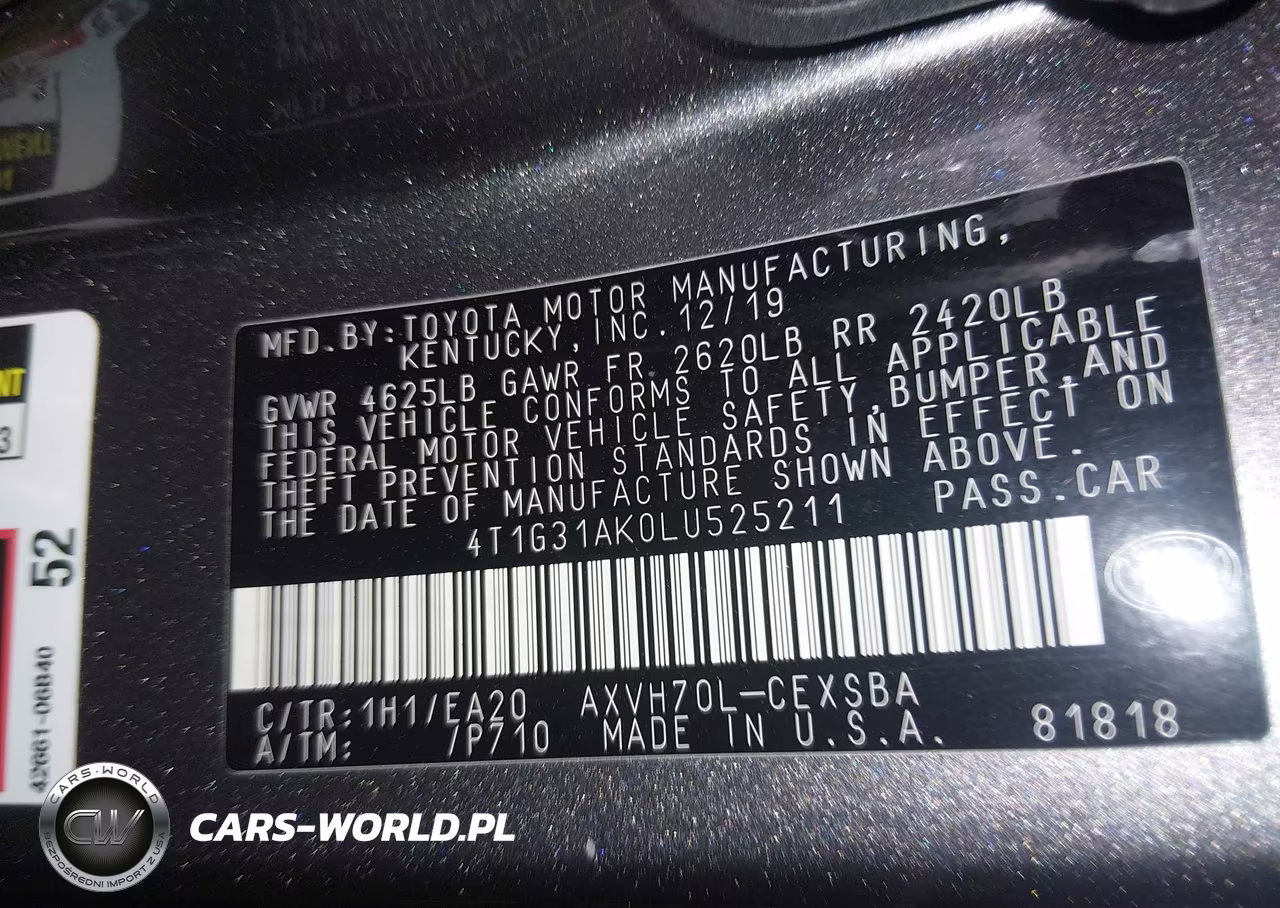 2020 Toyota Camry Se Hybrid VIN:4T1G31AK0LU525211 - 9
