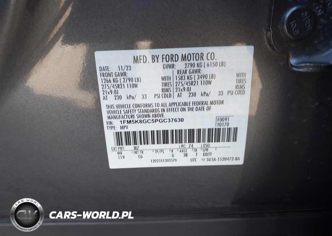 2023 Ford Explorer St VIN:1FM5K8GC5PGC37630 - 9