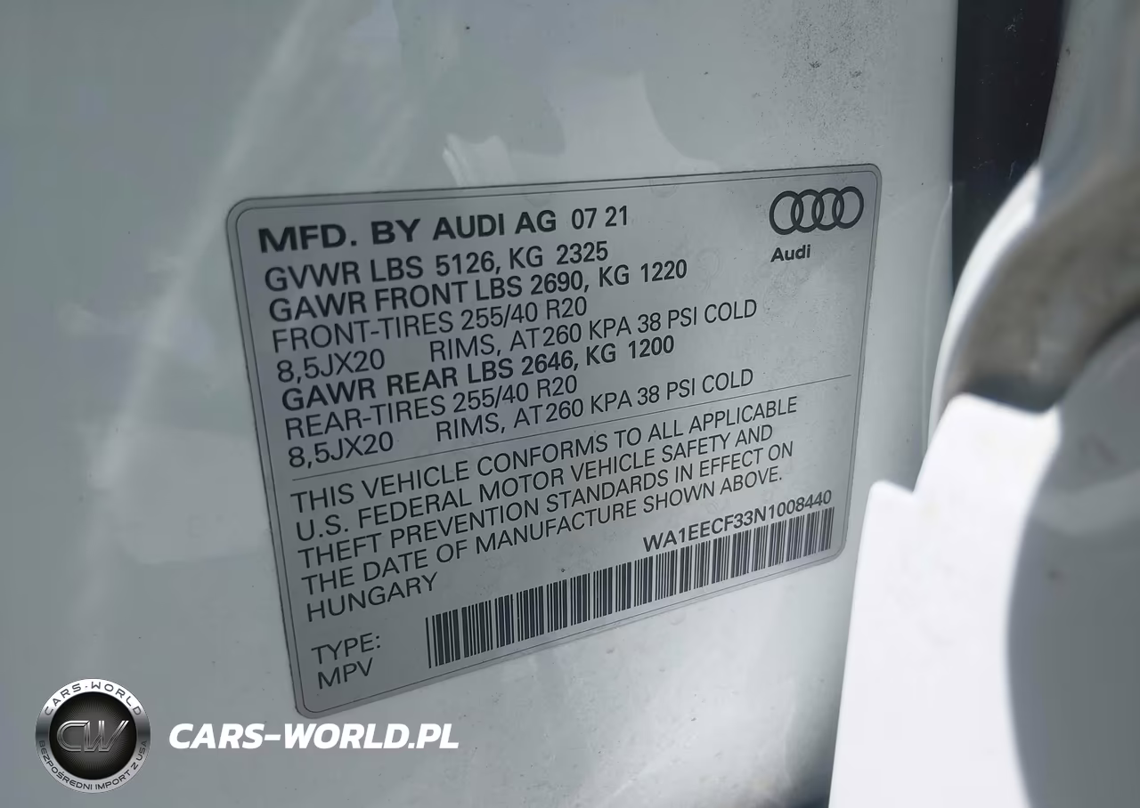 2022 Audi Q3 Premium Plus 45 Tfsi S Line Quattro Tiptronic VIN:WA1EECF33N1008440 - 9
