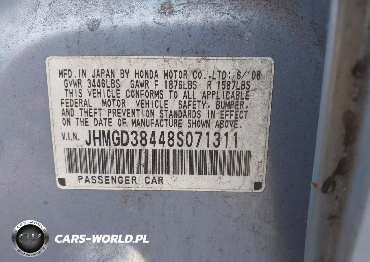 2008 Honda Fit VIN:JHMGD38448S071311 - 9